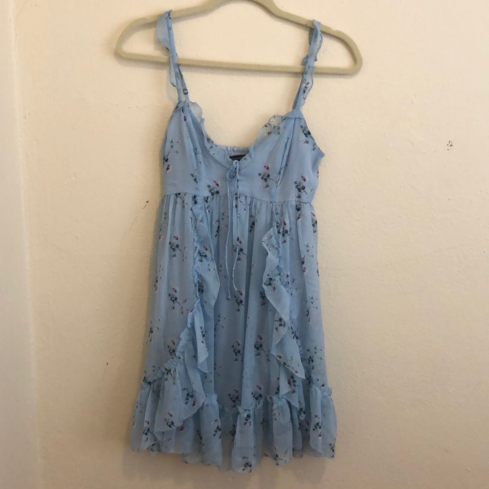 Abercrombie Blue Floral Babydoll Dress SZ S